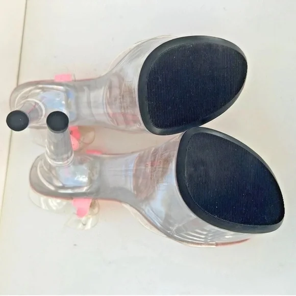 Glitter Heels 6.5" Stiletto Clear Platform
Pink Stripper Pole Dance Shoes - Picture 5 of 10